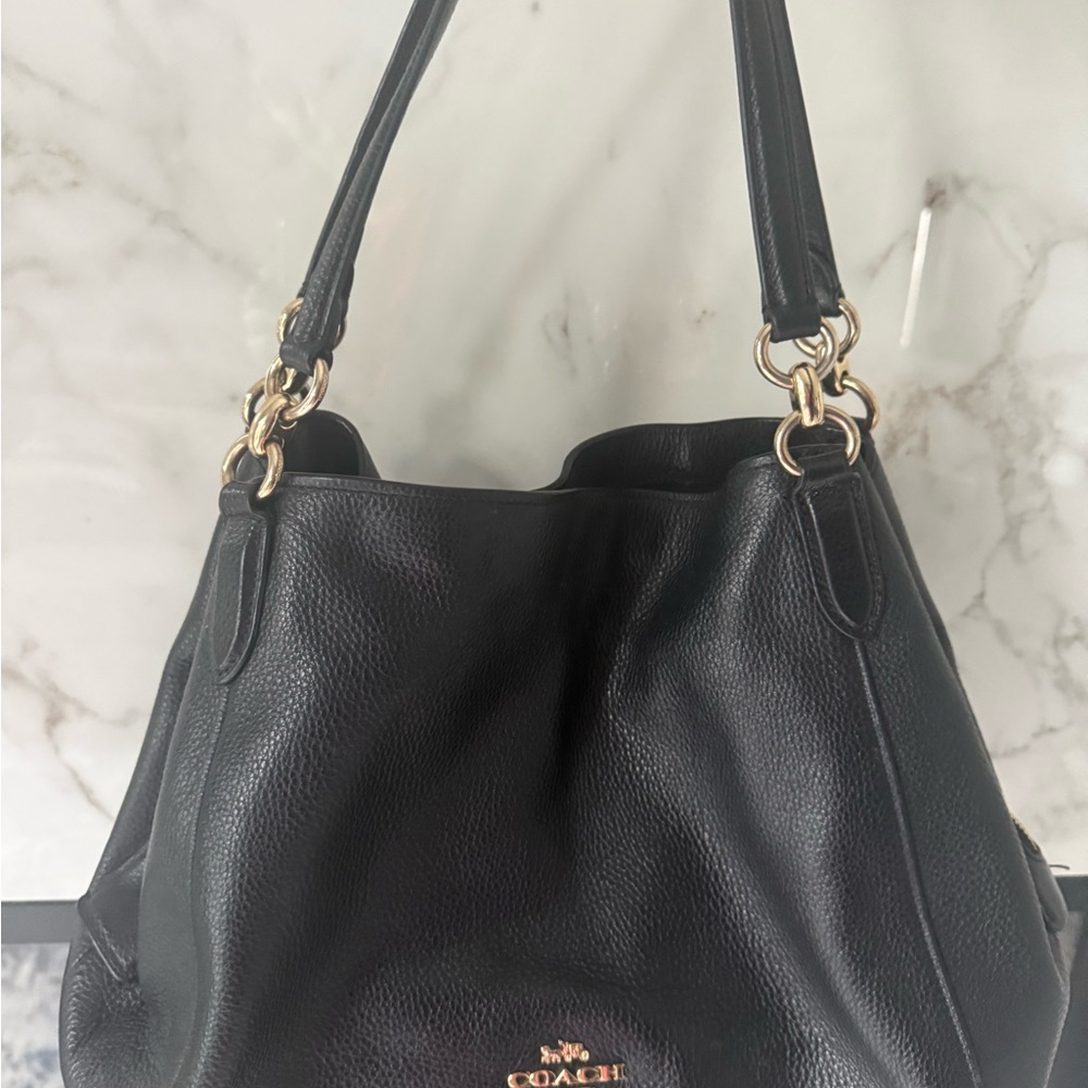 Coach Black Leather Shoulder Bag - Picture 7 of 9